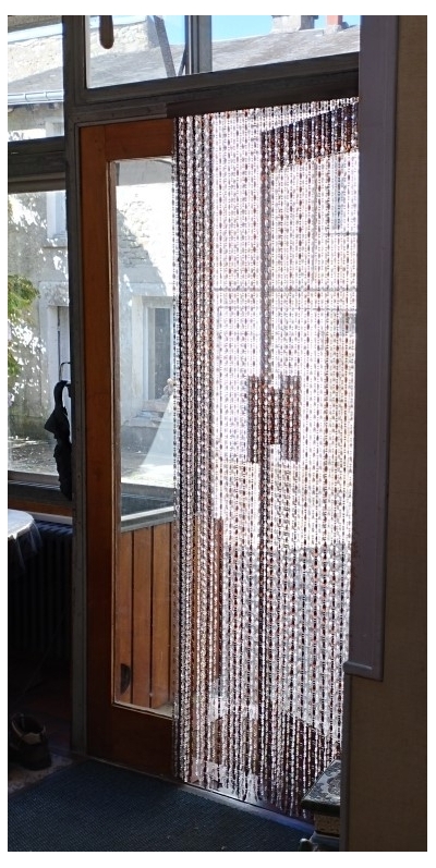 Rideau perle Palma cognac, champagne et cristal