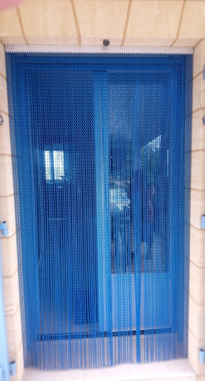 Rideau chainette Soria bleu