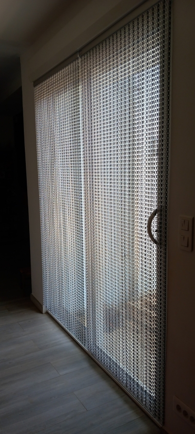 Rideau chainette Soria argent et gris