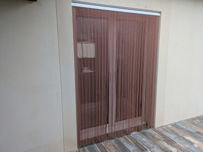 Rideau Sol miel marron clair / orange metal argent